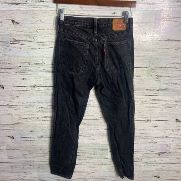 Levi’s Women's Black Jeans size 24 distressed button fly - Picture 5 of 7